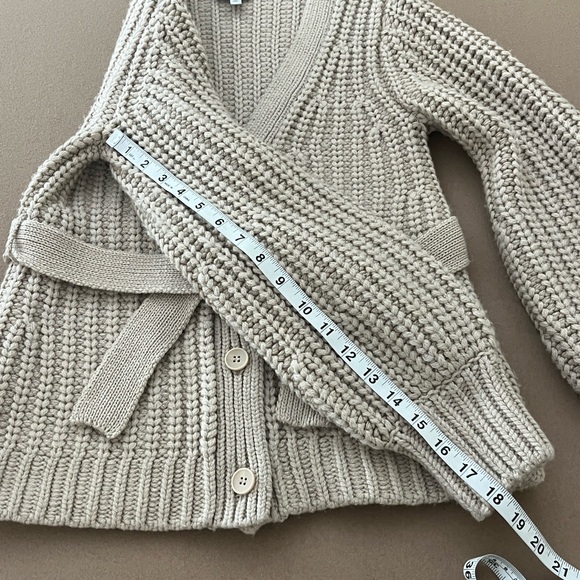 & OTHER STORIES LOS ANGELES ATELIER Chunky Wool Belted Cardigan Sweater - XS - Picture 9 of 14